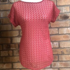Coral Crochet Top
